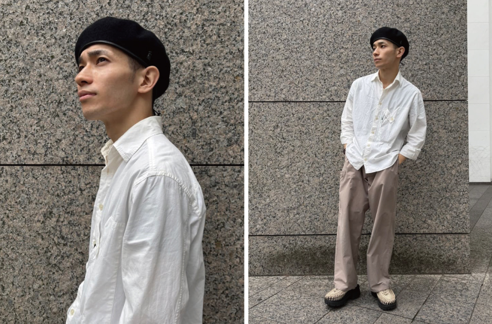 メンズのベレー帽のかぶり方