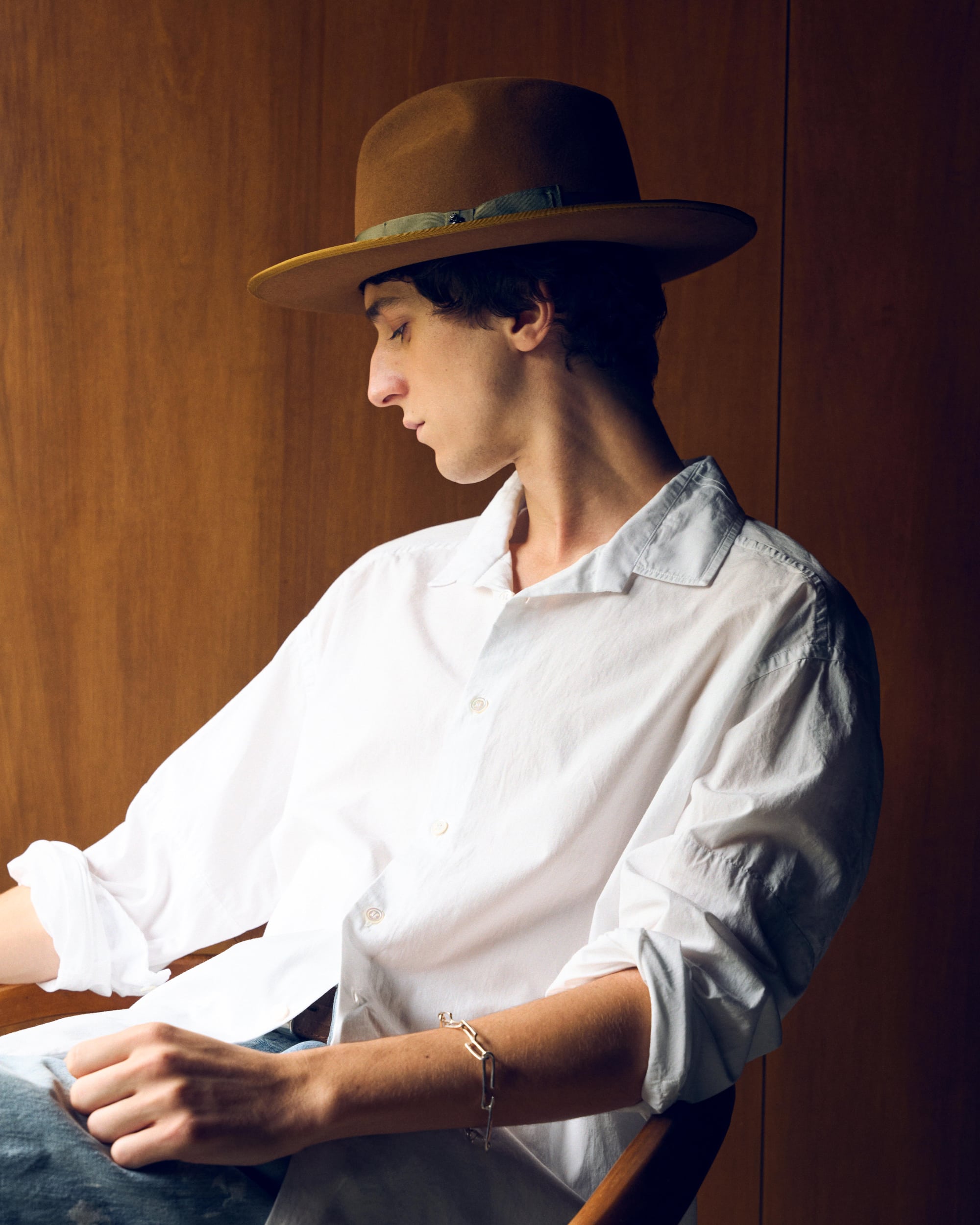 Ante Long Brim Fedora 着用