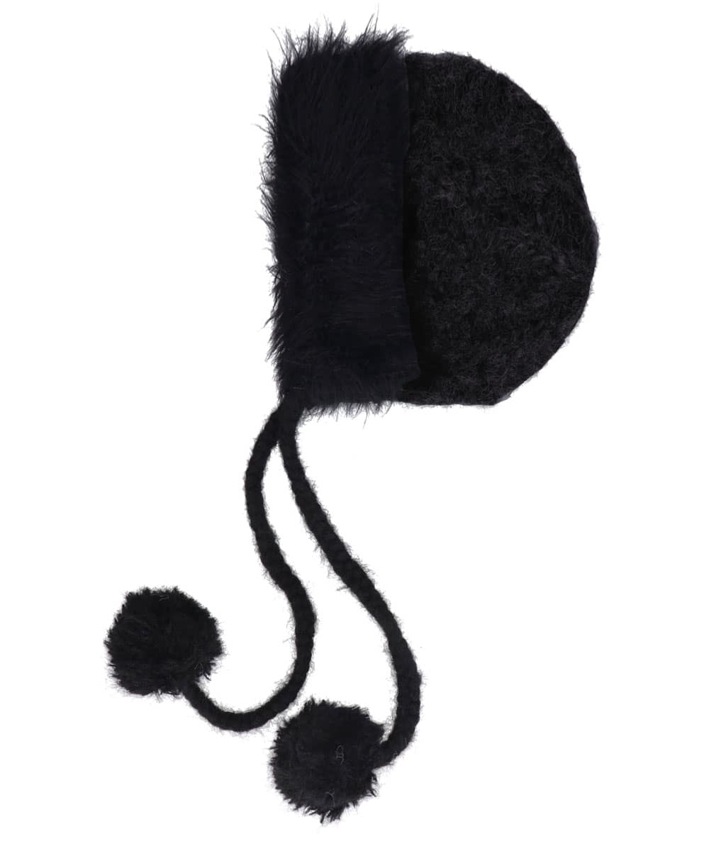 FILA SKI KNIT FURRY BONNET HOOD | 57cm～59cm(98) BLACK (01) | FILA