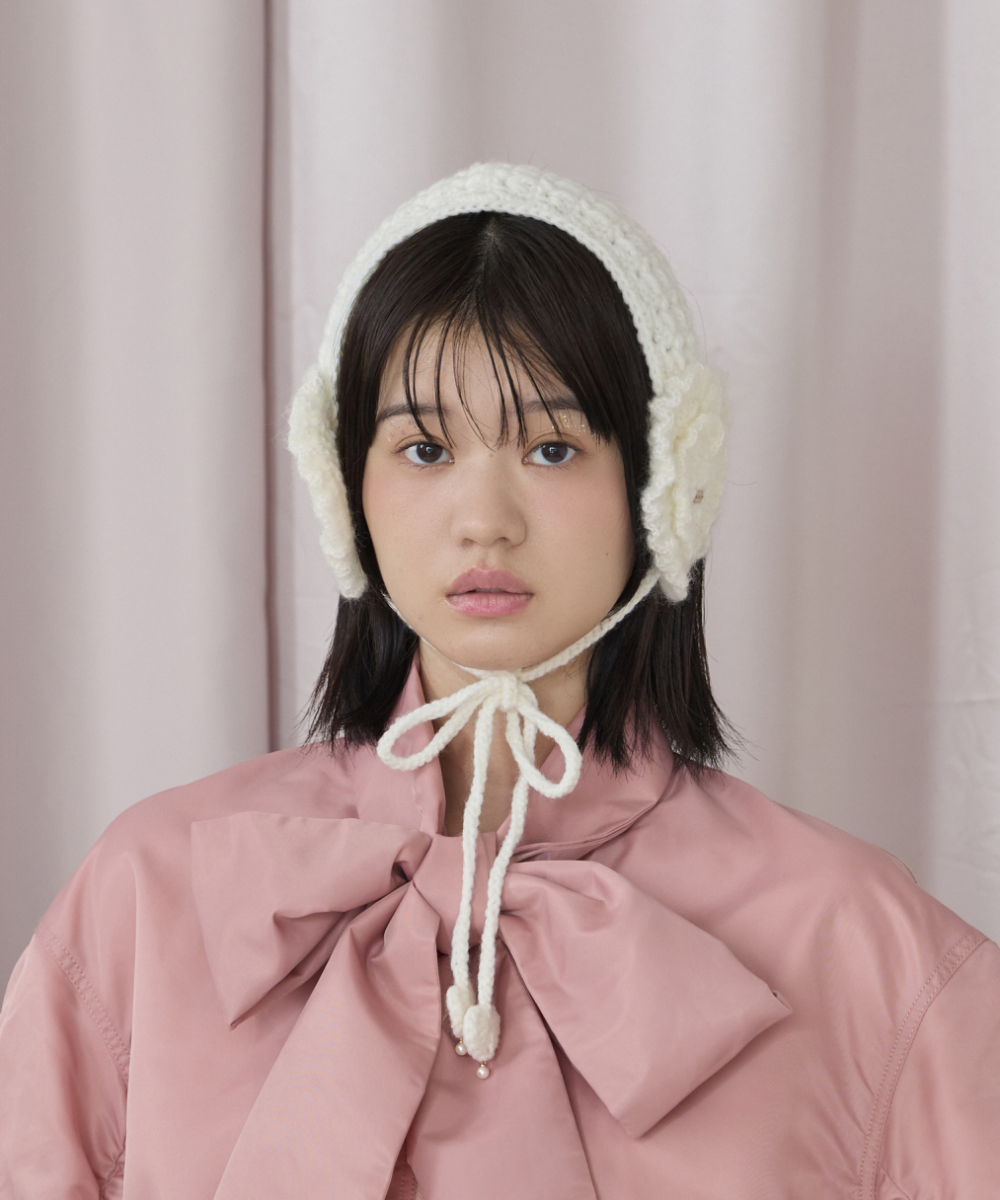 kaorinomoriで人気のニットイヤマフが今年も登場🤍🤍ハートの形がラブ