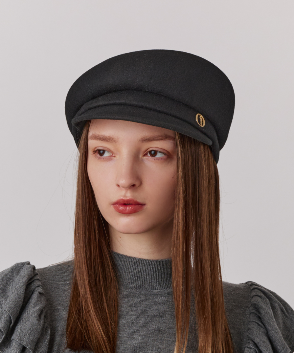 帽子 Chapeau d' O / OVERRIDE Chapeau d' O Side Tuck Wo Felt Cas | 57.5cm(75) BLACK (01