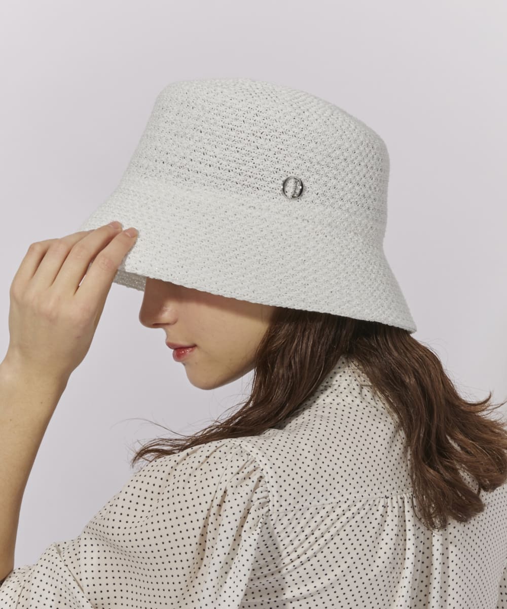 Chapeau d' O TM Tweedy Flat Hat | 57.5cm(75) WHITE (06) | Chapeau