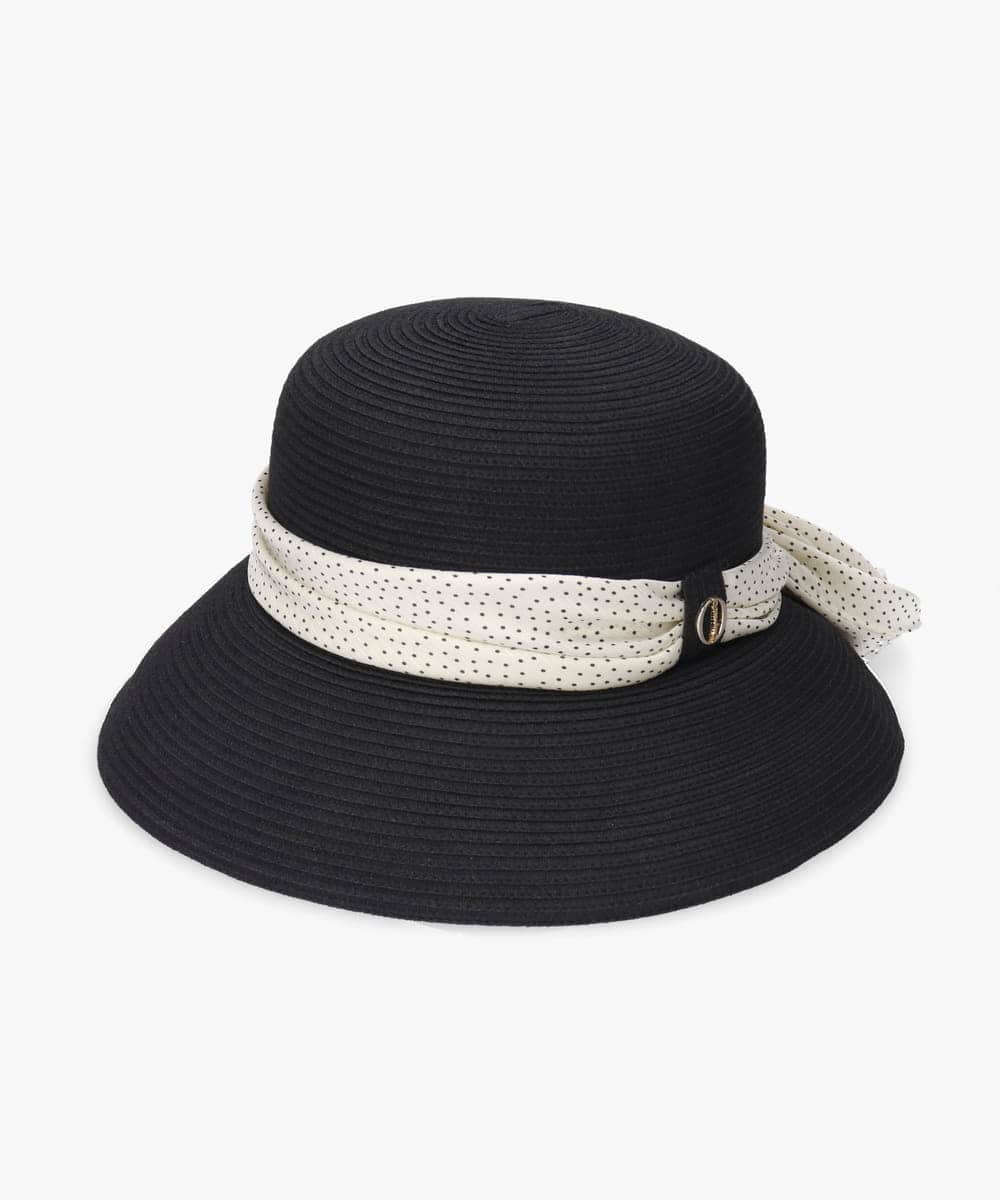 Chapeau d' O Silk Braid Capeline Dot | 56cm(56) BLACK (01