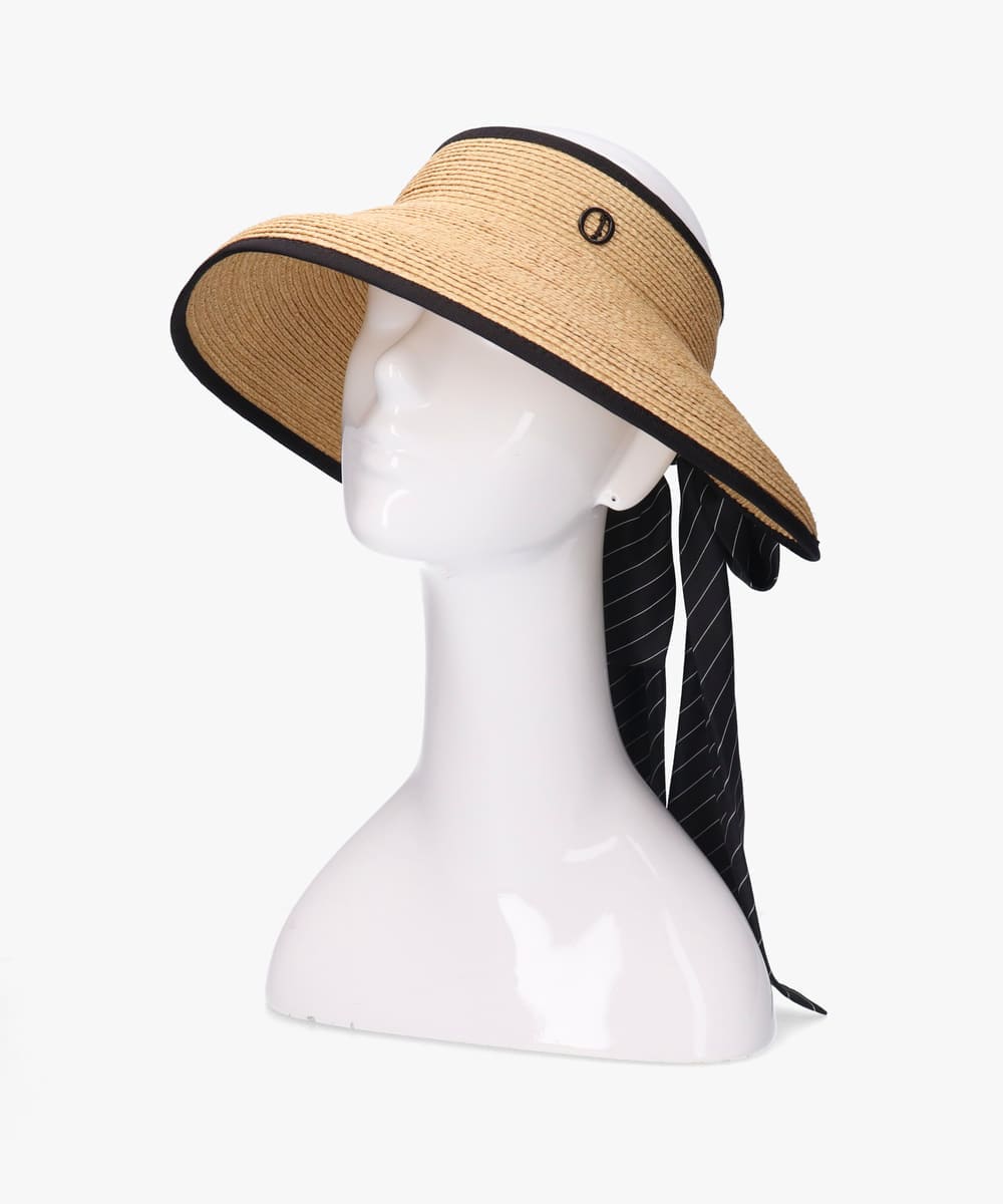 【きゅうりさま専用】 Chapeau d' O シャポードオー　カサブランカ Chapeau d' O Raffia Casablanca Visor ST | 56cm～58cm(97) BLACK (01