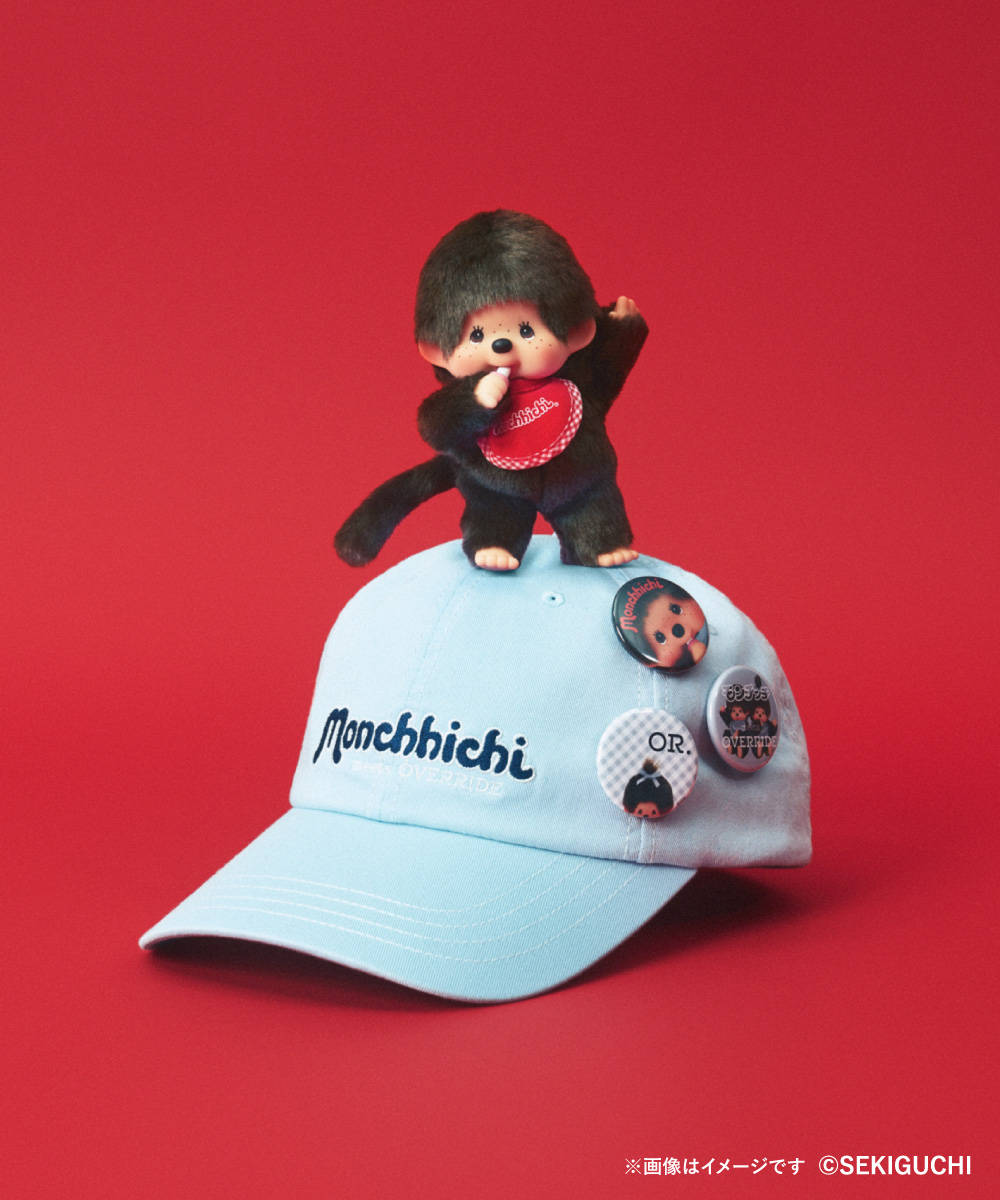 ぴょん　モンチッチ　Mサイズ　服　帽子 OVERRIDE x Monchhichi BADGE CAP | 57cm～59cm(98) LT BLUE (75