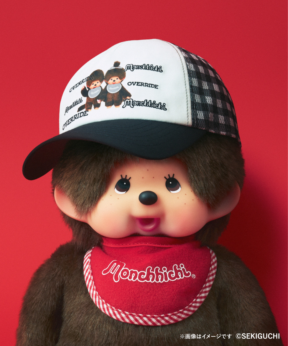 azuchan　モンチッチ　Mサイズ　服　帽子 OVERRIDE x Monchhichi MESH CAP-CHECK | 57cm～59cm(98) BLACK (01