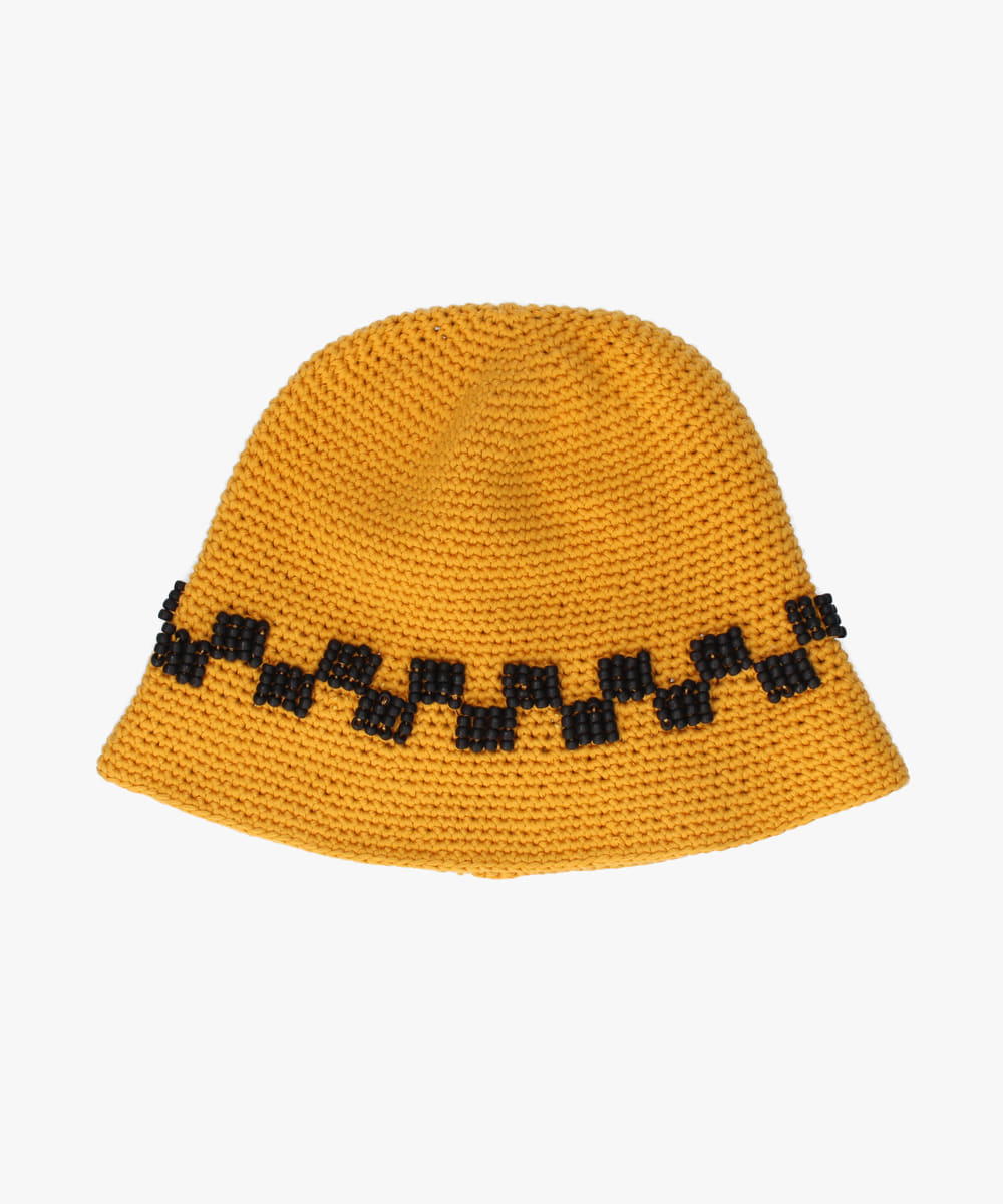OVERRIDE BEADED KNIT BUCKET | 57cm～60cm(98) YELLOW (33